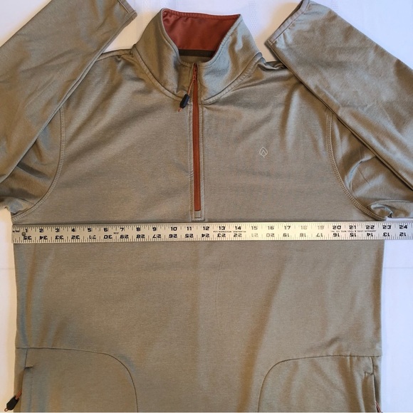 Aspen Tan & Orange Quarter-Zip Pullover with Front Zip Pockets Size L - Picture 3 of 10